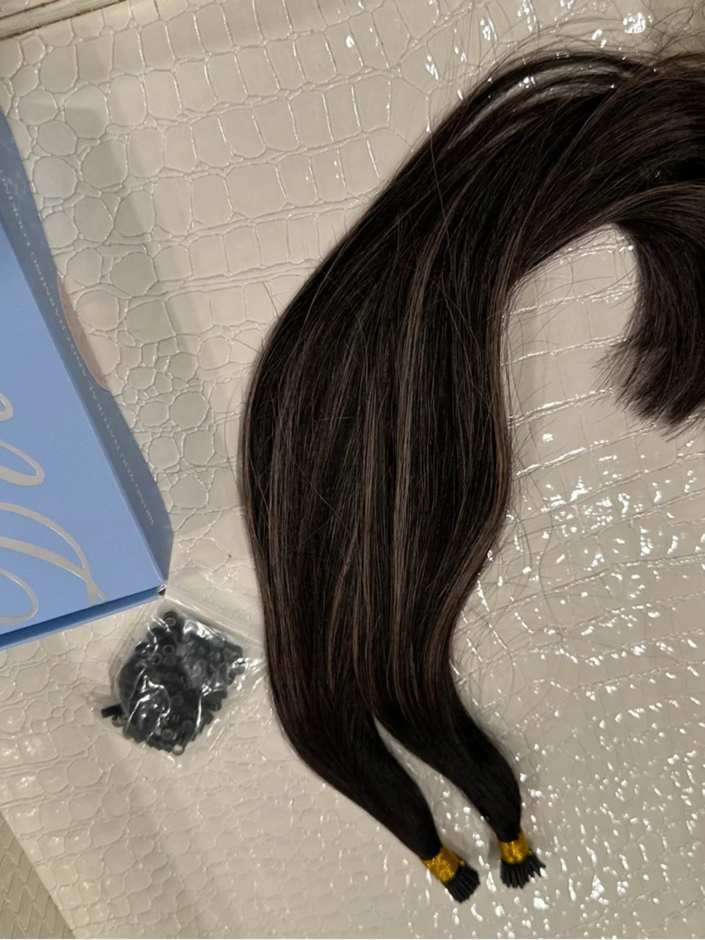 16” Balayage Black to Blonde ITip Human Hair Extensions 50g/100s #TF1
